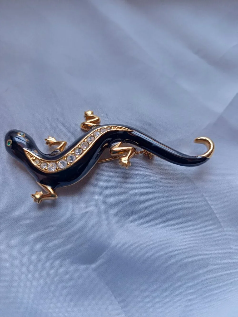 Avon Black Salamander Brooch